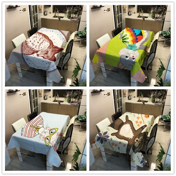 

table cloth wild animal cartoon drawing tablecloth oilproof waterproof rectangular family for dining banquet