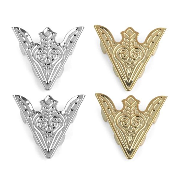 

pins, brooches 2 pairs vintage fashion triangle shirt collar pin for men and women hollowed out crown brooch corner emblem jewelry accessori, Gray