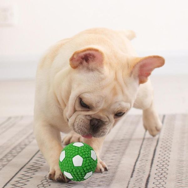 

pet dog cat high elastic cotton stuffed latex ball toy sounding soccer rugby toys