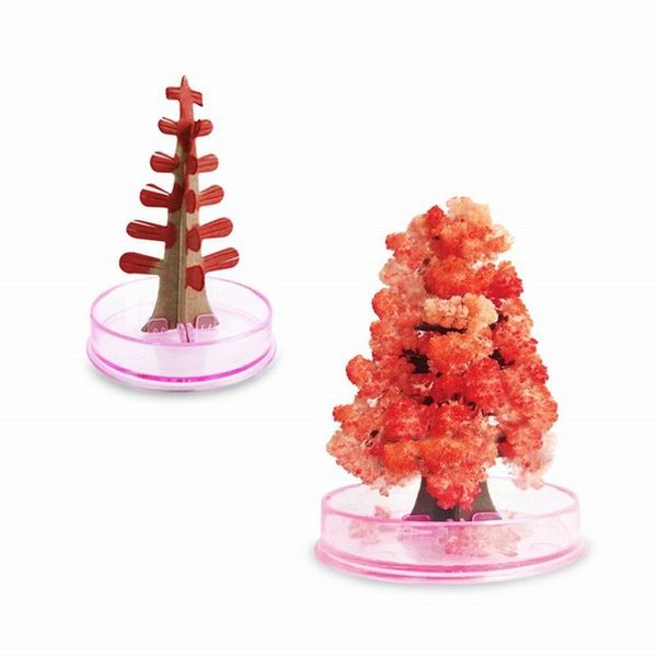 

party masks 2021 9x6cm mini red magical growing paper trees toy magic grow christmas tree funny educative baby kids science toys novelty