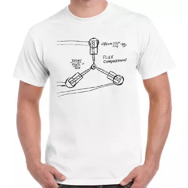 

back to the future 80s flux capacitor cool vintage retro t shirt 1077, White;black