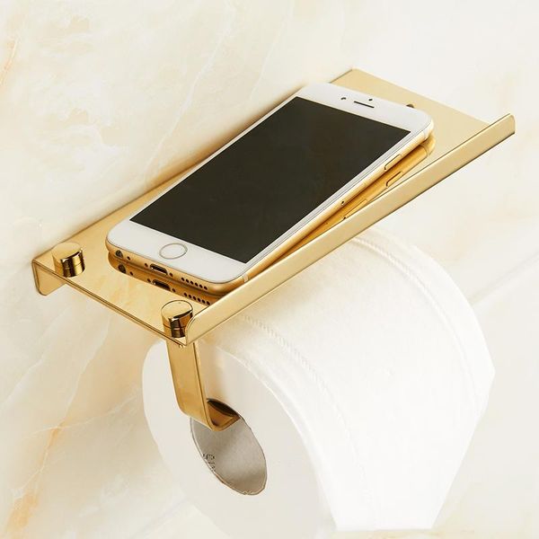 

bathroom paper phone holder shelf stainless steel toilet wall mount mobile phones towel rack accessories bath accessory set