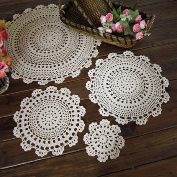 

table runner tablecloth handmade crochet lace cotton placemat doily cover pad 2021