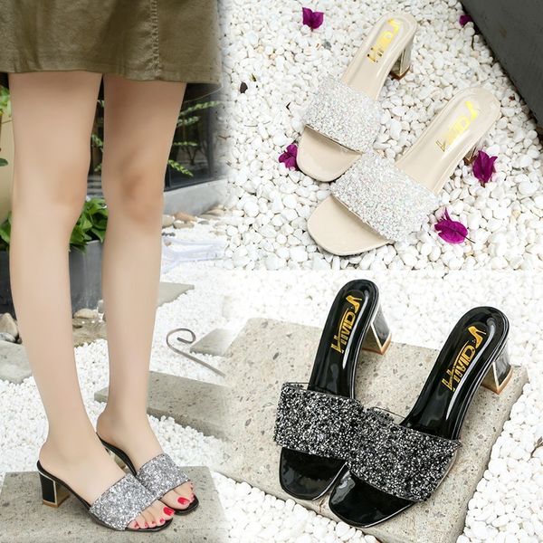 

fashion temperament high heeled women's sandals, Black