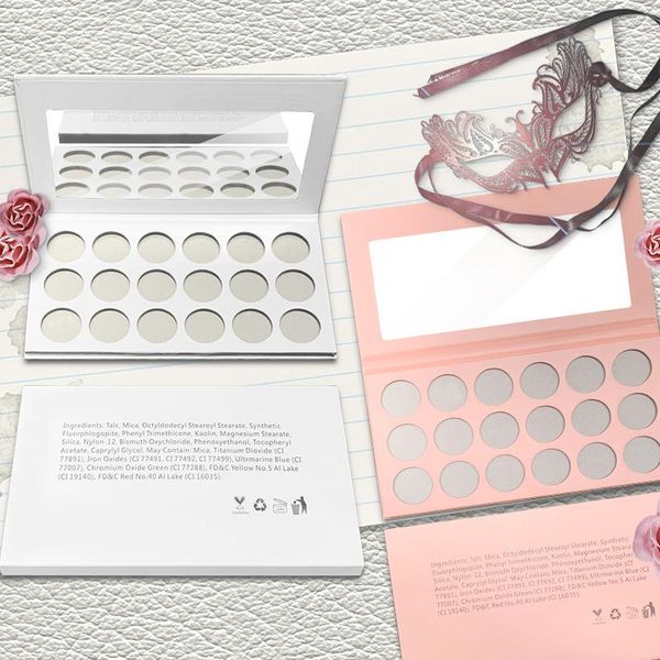 

hole empty eyeshadow palette private label cosmetics diy custom makeup pallete choose colors matte shimmer glitter eye shadow