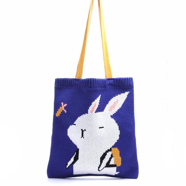 

evening bags casual women japanese style crochet shoulder handbag woven funny school tote knitting shopping hand bag cute