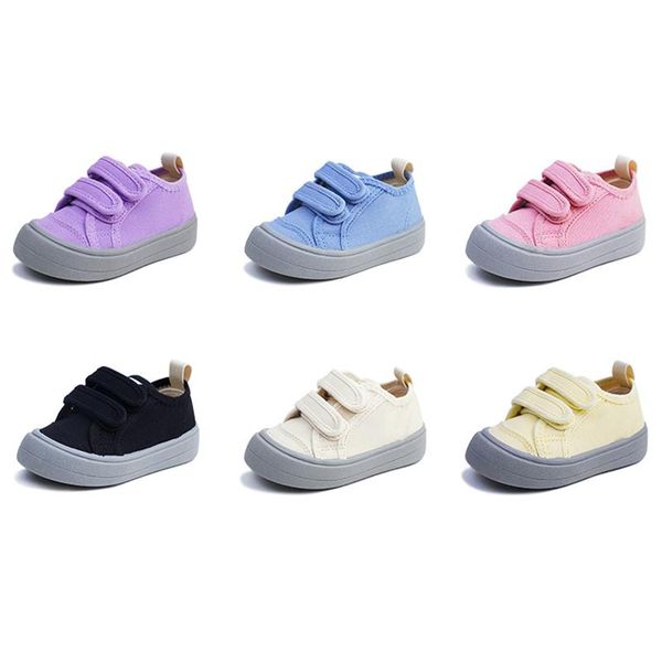 

athletic & outdoor children shoes boys girls fashion casual summer kids canvas sneakers candy color stretch breathable slip-on sports, Black