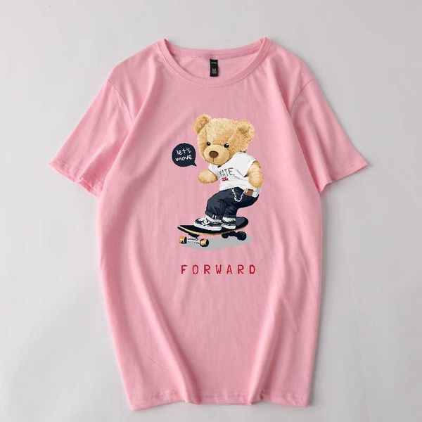 

cartoon printing t shirt summer women short sleeve leisure casual female plus size s-3xl woman clothing women's t-shirt, White