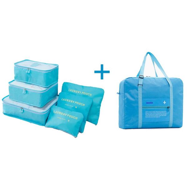 

duffel bags one set travel bag fashion double zipper waterproof polyester women luggage organizer packing cube