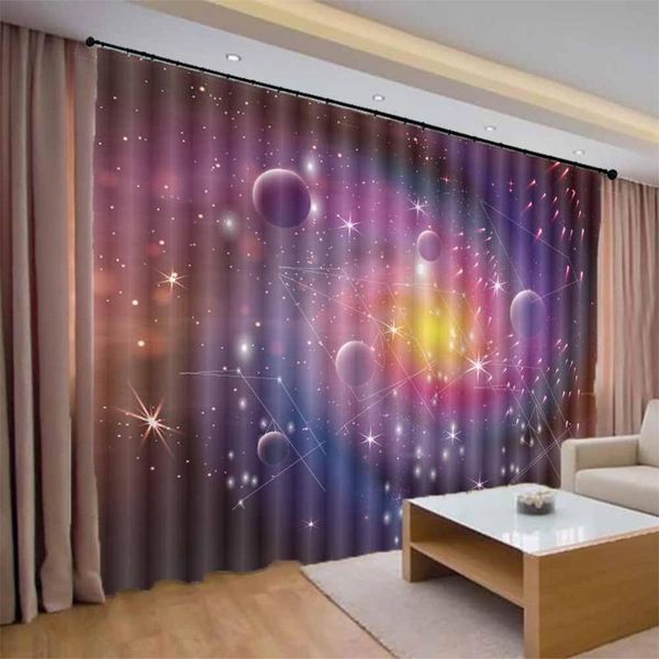 

curtain & drapes starry sky 3d window curtains living room wedding bedroom cortinas european style thick and practical