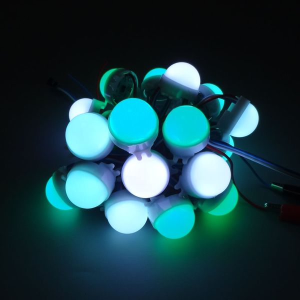 20 adet / grup DC12V WS2811 30mm Dağınık LED Piksel Modülü Tam Renk 3leds 5050 RGB LEDs Lamba Dize D30 Modülleri IP68 0.72 W / PCS Şeffaf Shell Ücretsiz Gemi D2