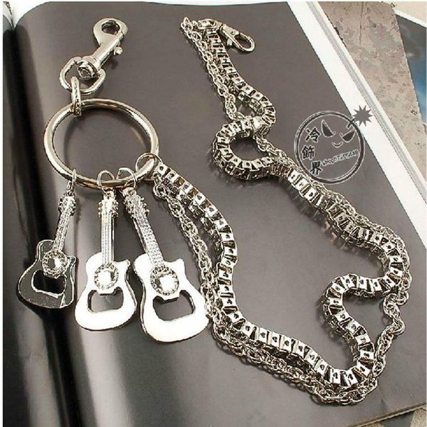 

keychains men's waist key chain gun black heavy rock metal hip hop gothic punk style pants trousers jean biker wallet ring lw14, Silver