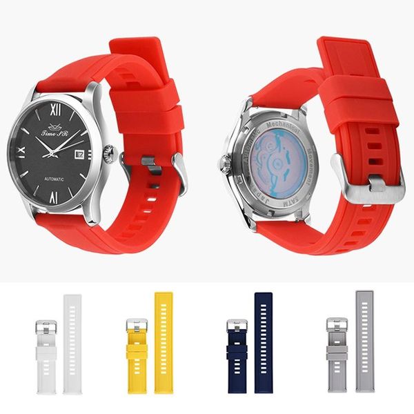 

watch bands 18/20/22mm universal casual belt silicone writst band waterproof srtap diy, Black;brown