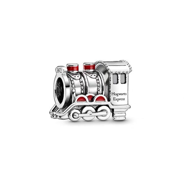 Serve para pulseiras originais Pandora 20 pçs Express Train Esmalte Charms Beads Silver Charms Beads para mulheres Colar Europeu DIY Jóias