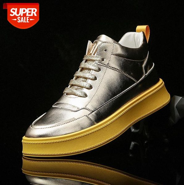 

men's low-sneakers, gold and silver, personalized hip-hop shoes, casual shoes #qt61