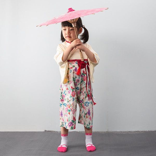 

rompers kawaii kimono baby romper bodysuit kids boys girls clothes cotton floral bow long sleeve pajamas, Blue