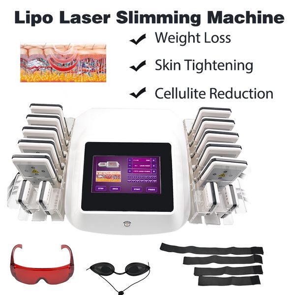 Tragbare 650-nm-Lipolaser-Körperschlankheitsmaschine mit 14 Pads Lipo-Laser-Slim-Schönheitsausrüstung