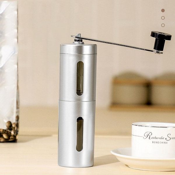 

manual coffee grinders mini silver grinder stainless steel hand handmade bean burr mill kitchen tool crocus cafe