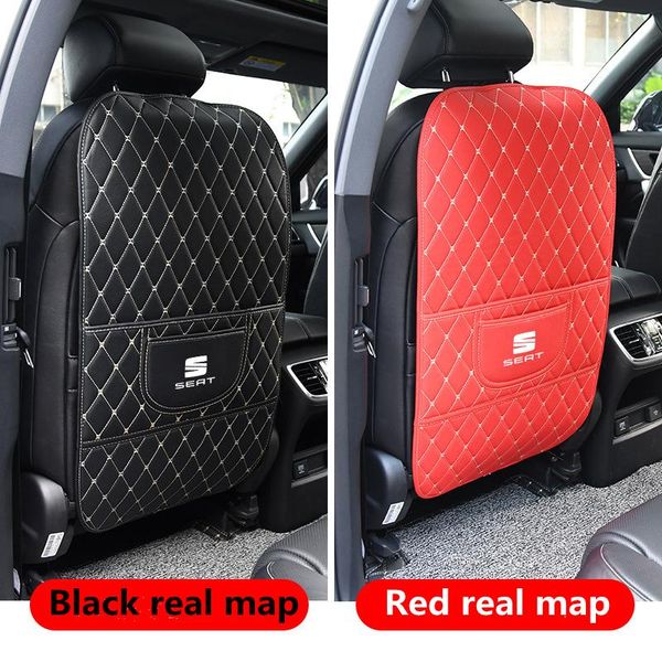 

seat cushions suitable for car pu leather anti-child kick pad, waterproof back cover anti-fouling pad with storage bag