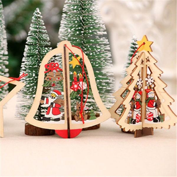 

christmas decorations xmas tree hanging diy 3d drop ornaments pendant wooden