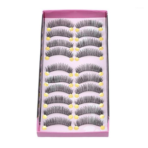

10pairs women ladies false eyelashes thick cross lashes long black natural handmade makeup tools full stripe eyelashes1