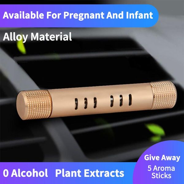 

car air freshener outlet clip with 5pcs random smell aroma sticks perfume solid diffuser