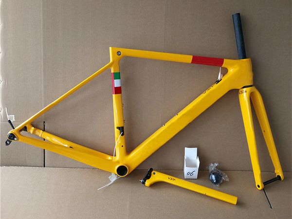 

lightweight t1100 ud glossy yellow v3rs disc carbon road frame disk bicycle frameset with xs-s-m-l for selection