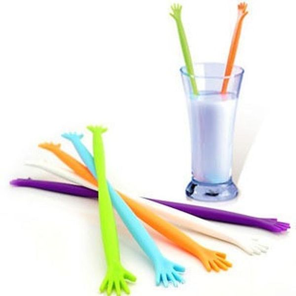 

drinking straws 5pcs/set stirring rod high five help me coffee stirrer juices spoon bar rabble rods drink stirre straw stir stick tools
