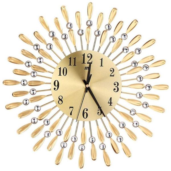

wall clocks 15 inch 3d large clock shiny rhinestone sun style modern living room decor