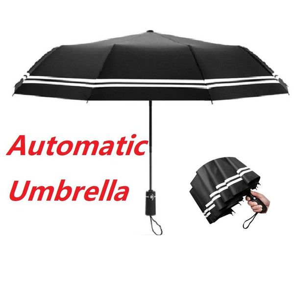 

umbrellas ten bone stripes automatic umbrella men's foldable rain or shine dual purpose large size three fold fully