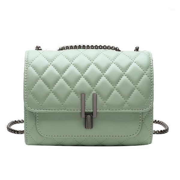 

evening bags 2021 summer small chain shoulder messenger bag girl simple style solid color crossbody damond-type lattice flap square