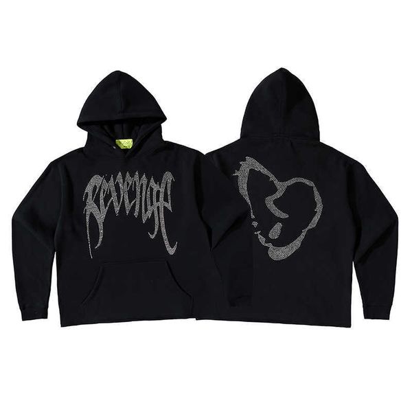 

men's hoodies revenge diamond black hoodie men's and women's plush hooded sweater