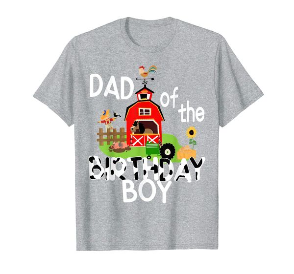 

dad of the birthday boy cow shirt farm barnyard party gift, White;black