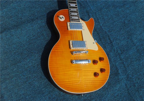 

six-string electric guitar, golden accessories, factory customization