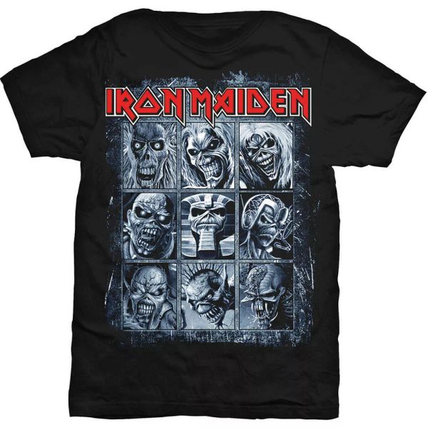 

iron maiden albums nine eddies steve harris official man shirt, White;black
