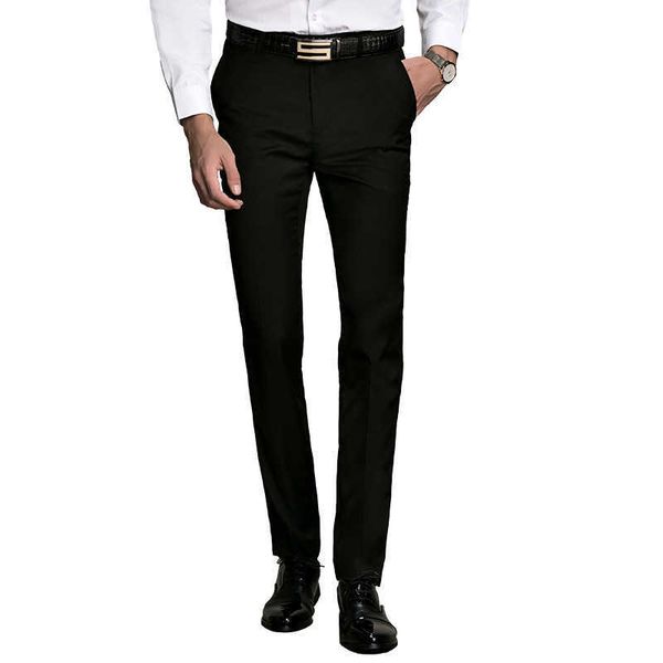 

spring and autumn elastic pants men's casual korean slim small leg straight black profsional busins suit trousers