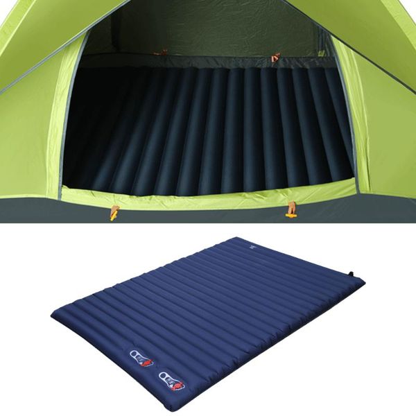 

× 138cm built-in air pump camping mat picnic barbecue inflatable cushion automatic double mattress outdoor pads