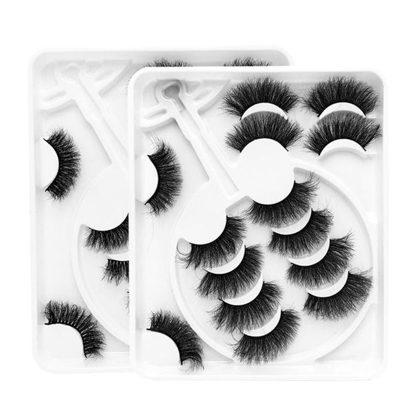 

false eyelashes 7 pairs 3d faux mink lashes handmade volume fluffy soft wispy natural long