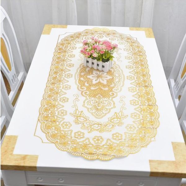 

table cloth classic gold pvc waterproof party wedding 60x120cm home kitchen dining placemat pad