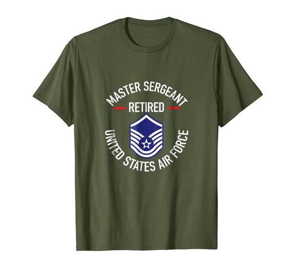 

master sergeant retired air force military retirement shirt, White;black