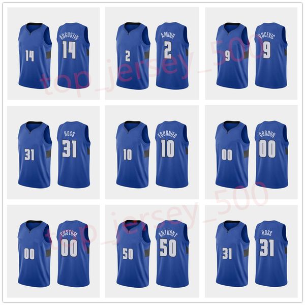 

2021 men team basketball jerseys 31 ross 10 fournier 14 augustin 2 aminu good quality size s-xxl blue, Black;red