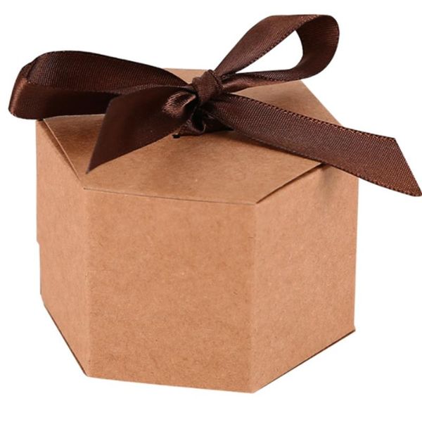 

gift wrap 50pcs kraft box candy boxes with ribbon snack for candy\cake\jewelry\party packing