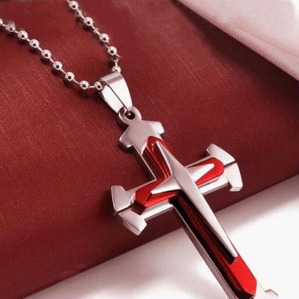 

pendant necklaces 2021 women's men stainless steel cross necklace chain special offer fashion classic ladies accessories, Silver