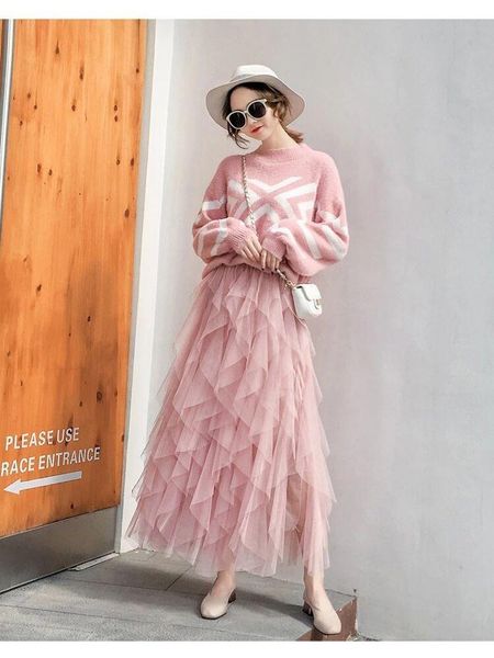 

skirts summer 2021 explosion models net red women's trousers mesh skirt super fairy fashion womens woman, Black