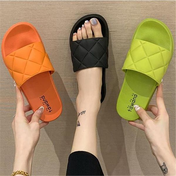 

bathroom slippers women eva soft soled indoor home ladies slides casual candy colors summer platform shoes non-slip female, Black