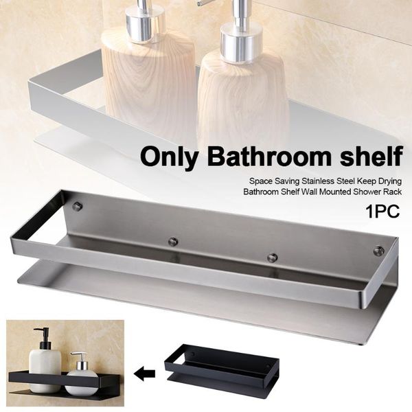 

bathroom shelves rectangular stainless steel organizer shampoo keep drying wall mounted waterproof shower rack corner frame shelf home