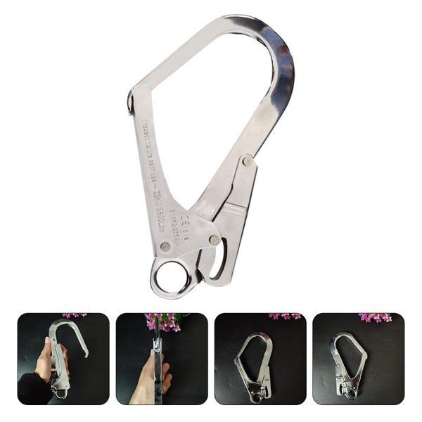 

cycling footwear 1pc big metal carabiner portable climbing buckle multifunctional carabiners outdoor, Black
