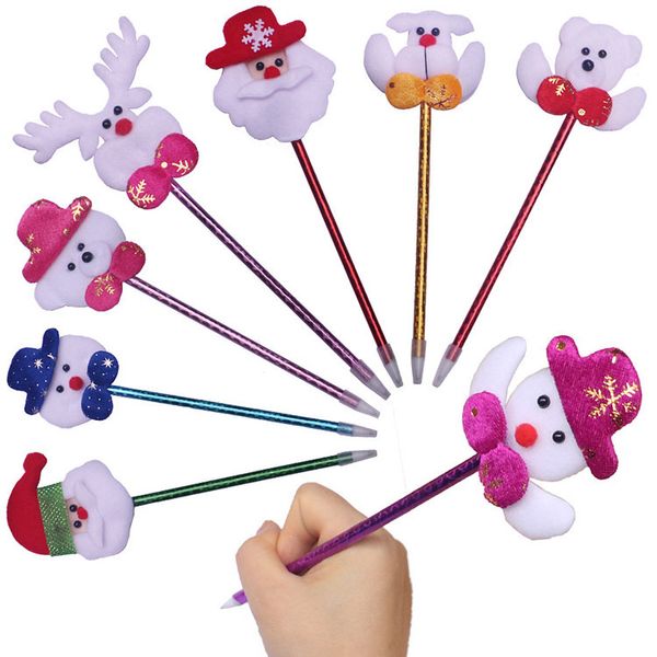 Caneta de Natal Antigo Boneco de Neve Antler Creative Ball Point Point Pen Kindergarten Presente Crianças Brinquedo Atacado