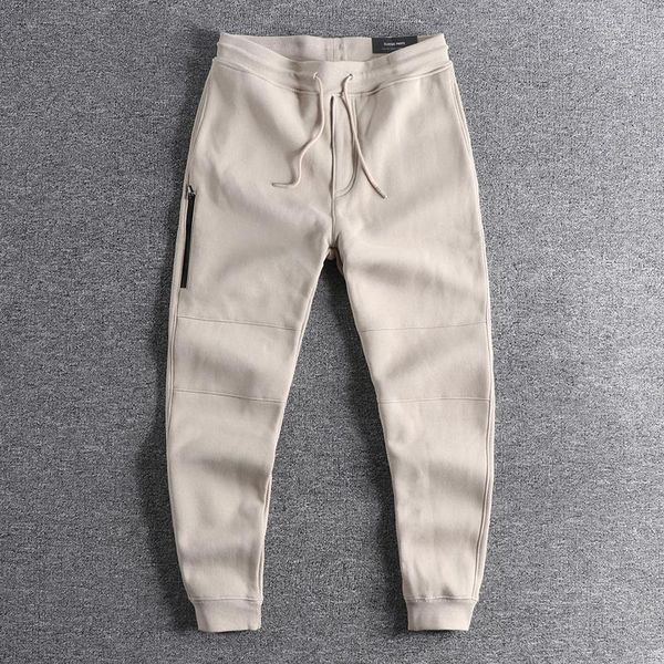 

arrival side zipper pocket american casual harlan sports pants winter plush slim men's keep warm trouser 0732, Black