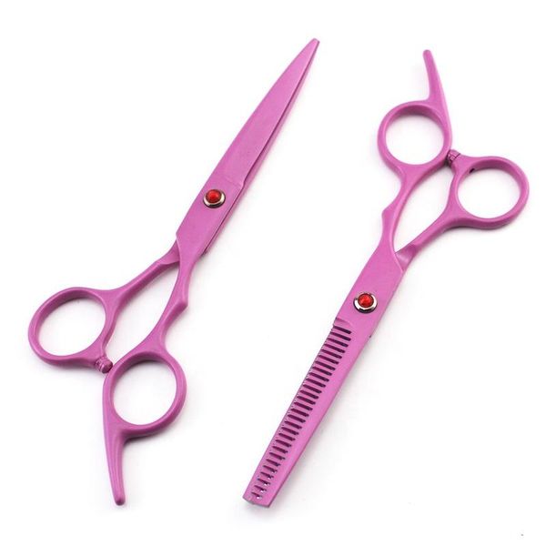 

hair scissors 6 inch pink salon cutting and thinning styling tool